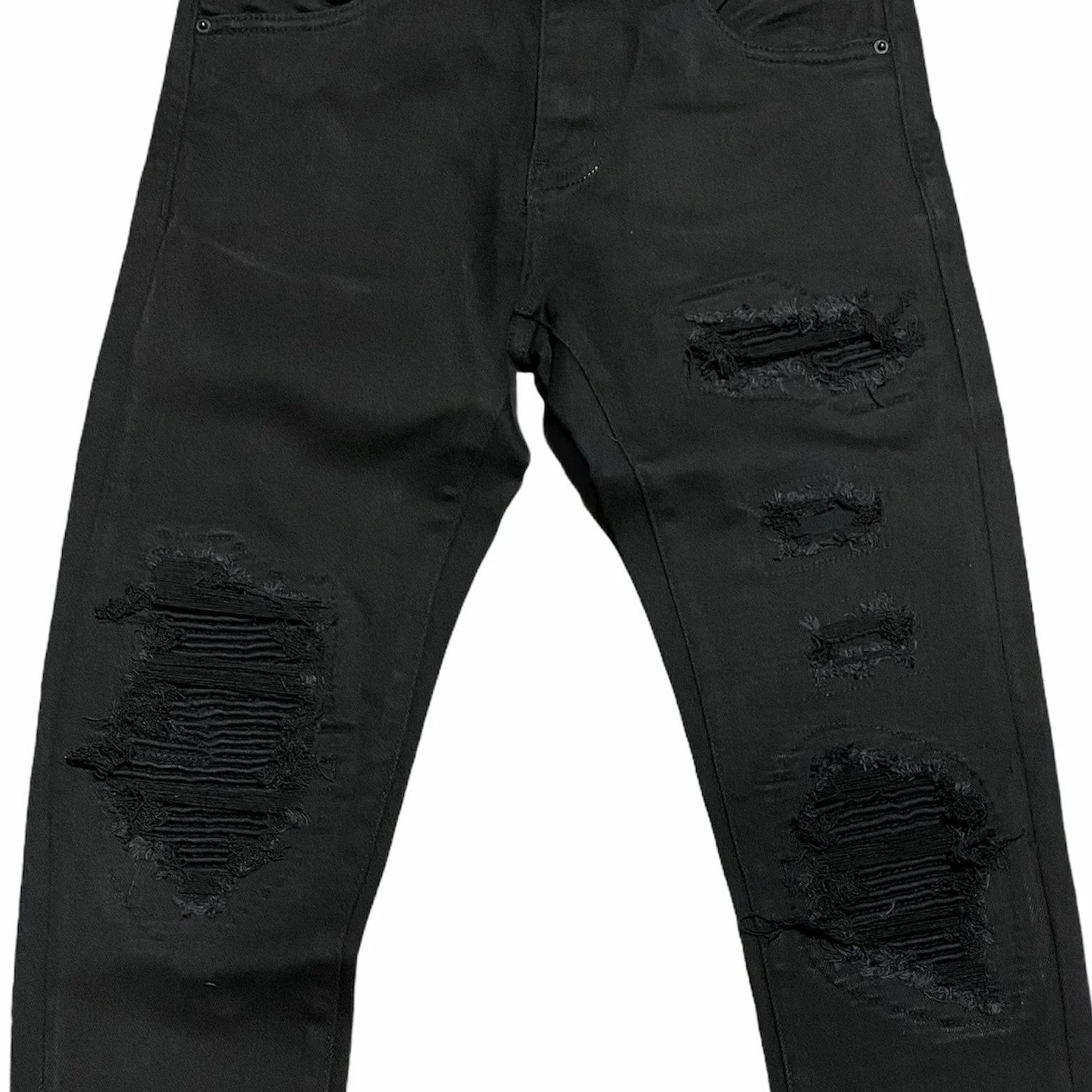Embellish Spencer Rip & Repair Denim (Jet Black) EMBSPNCR-RR - Image 3