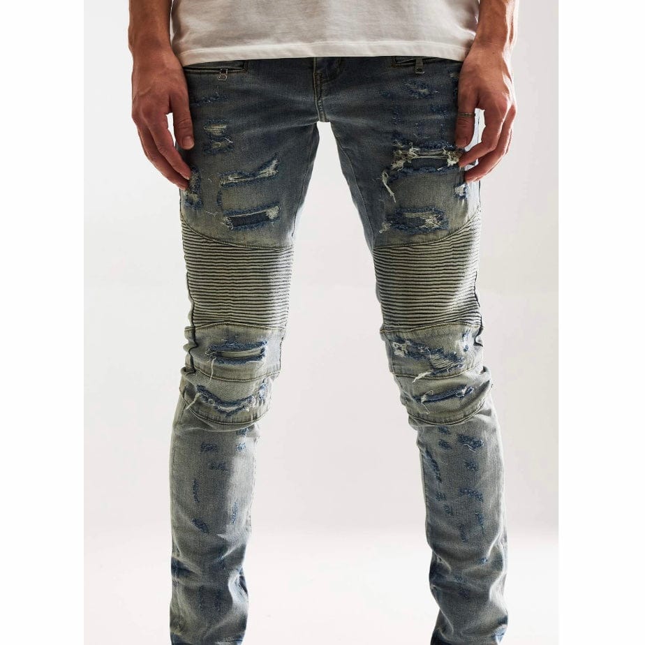 Embellish Stefan Biker Denim Jean (Blue) EMBF221-112 - Image 2