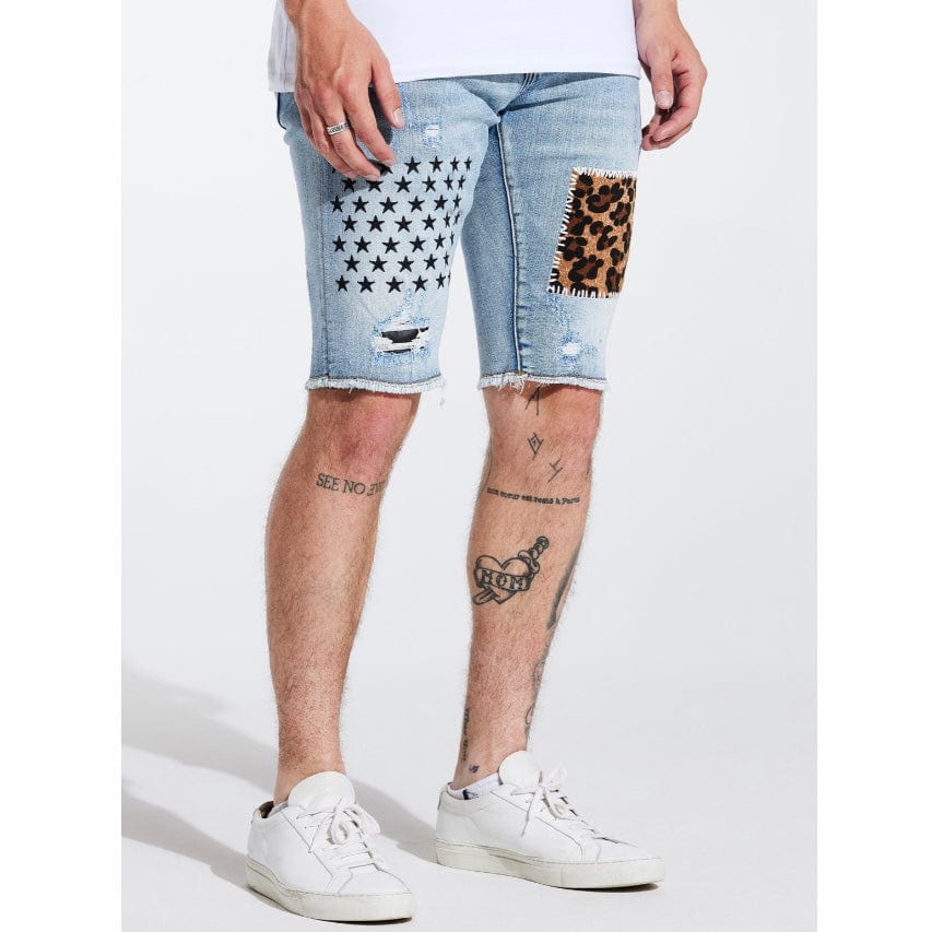 Embellish Summit Patchwork Shorts (Blue) EMBSP221-135 - Image 3