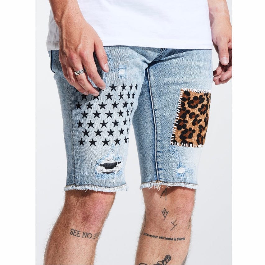 Embellish Summit Patchwork Shorts (Blue) EMBSP221-135 - Image 4