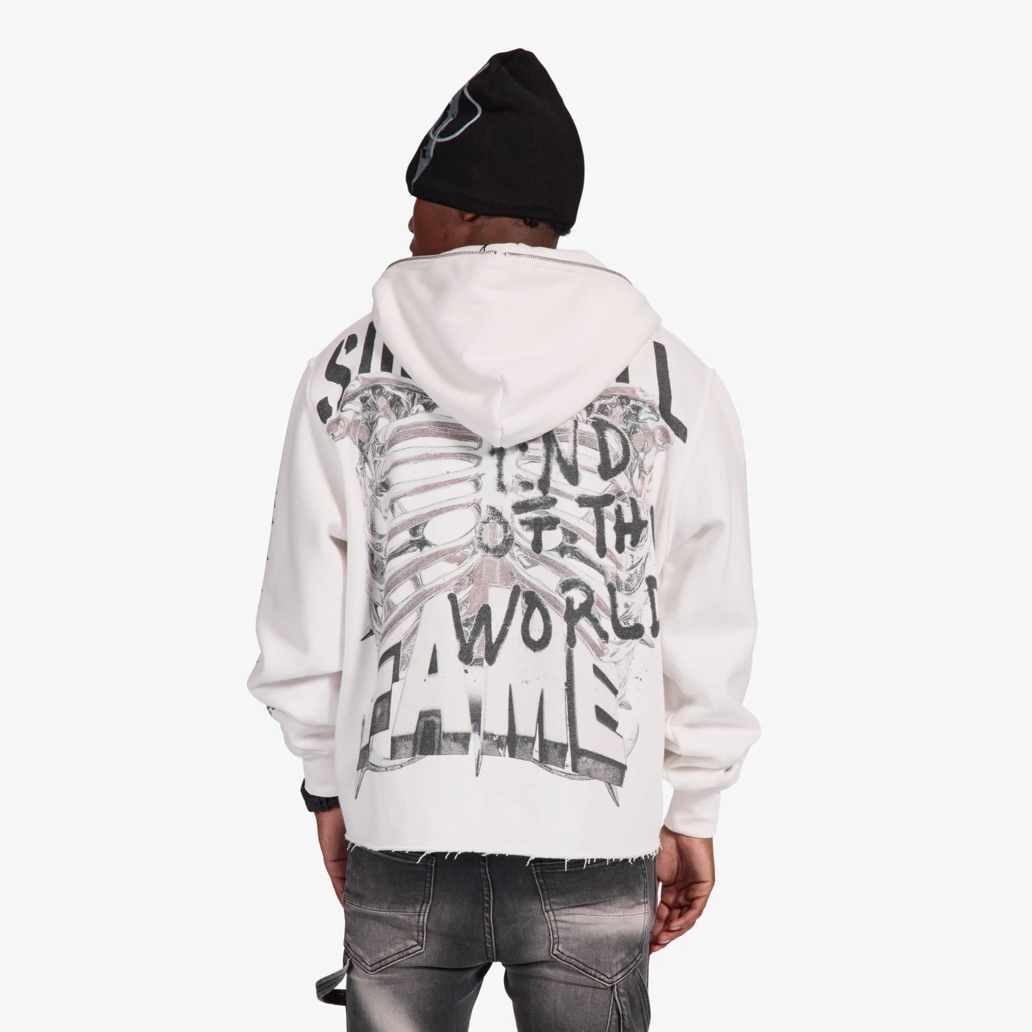"End Of The World" Hoodie (white) - Image 4