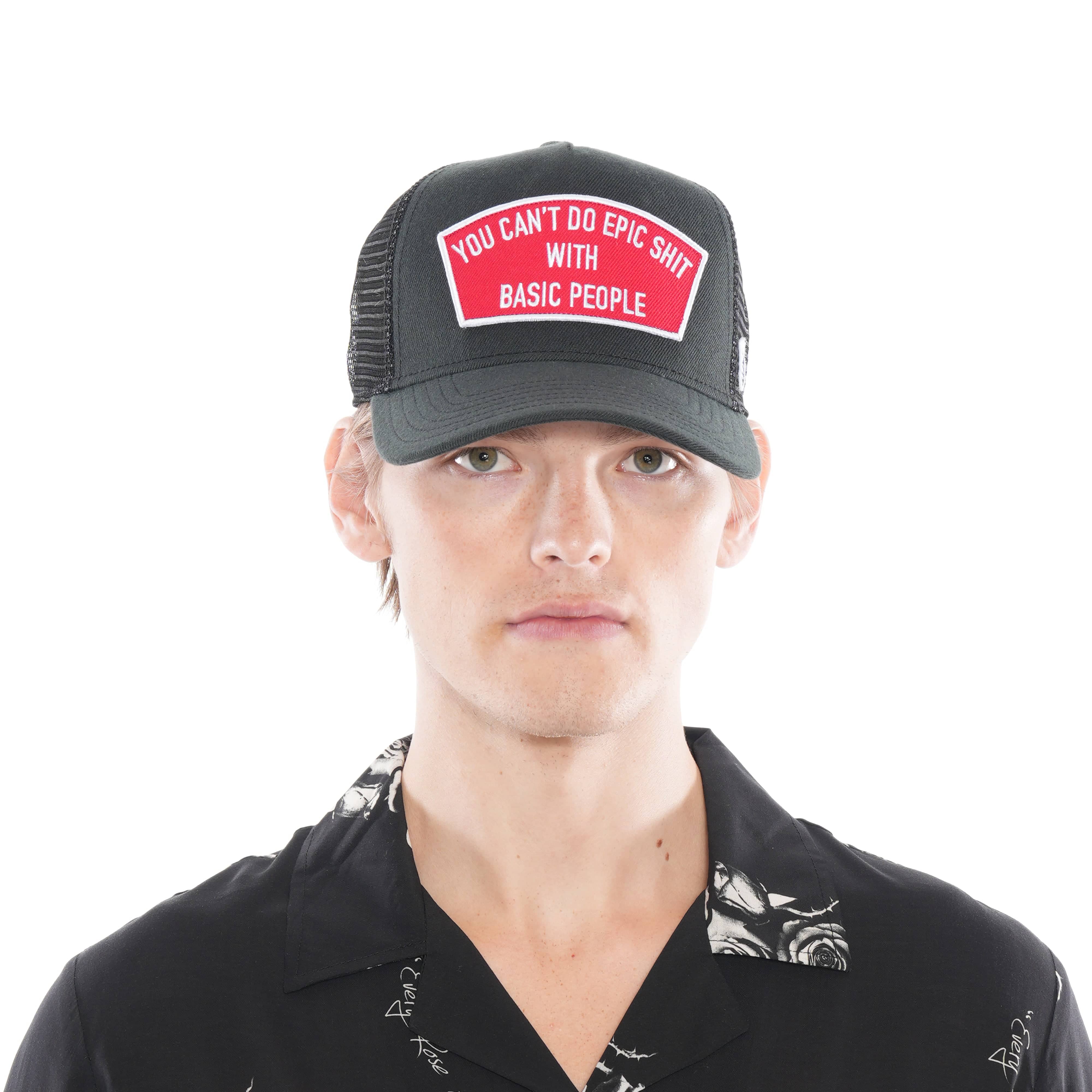 Epic Trucker Hat – Black Mesh Back, Curved Visor