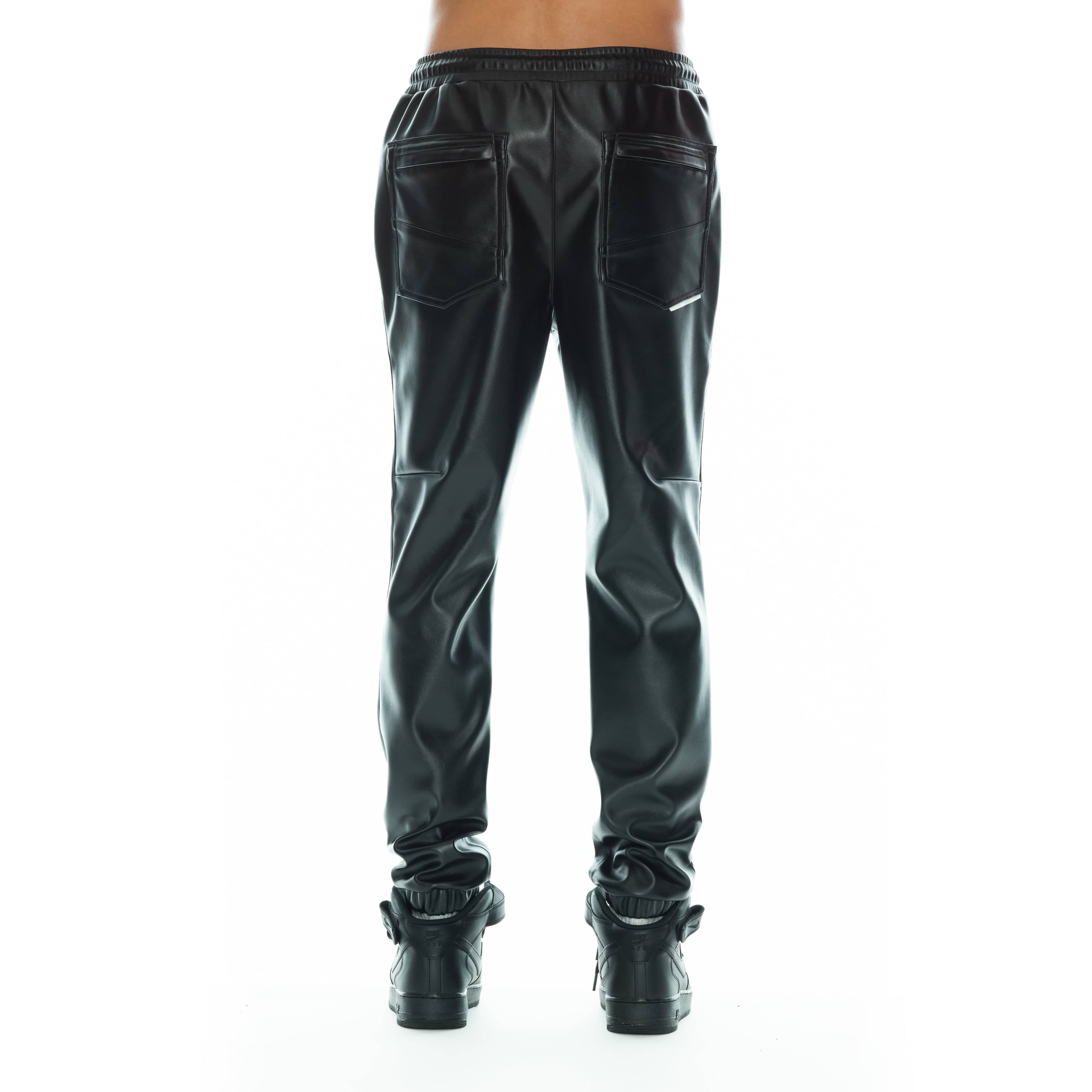 FAUX LEATHER JOGGER IN BLACK - Image 3