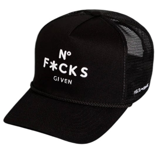 Field Grade No F*cks Given Twill Meshback Trucker Hat (Black) 1004994 - Image 4