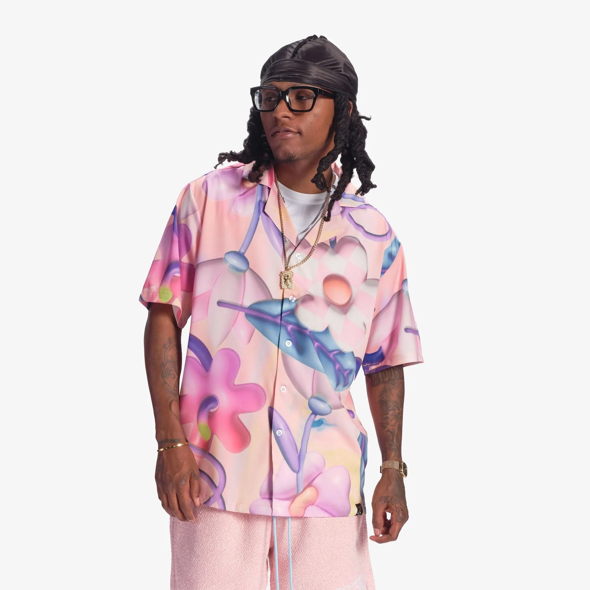 "Flora" Button-Up Shirt (pink) - Image 5
