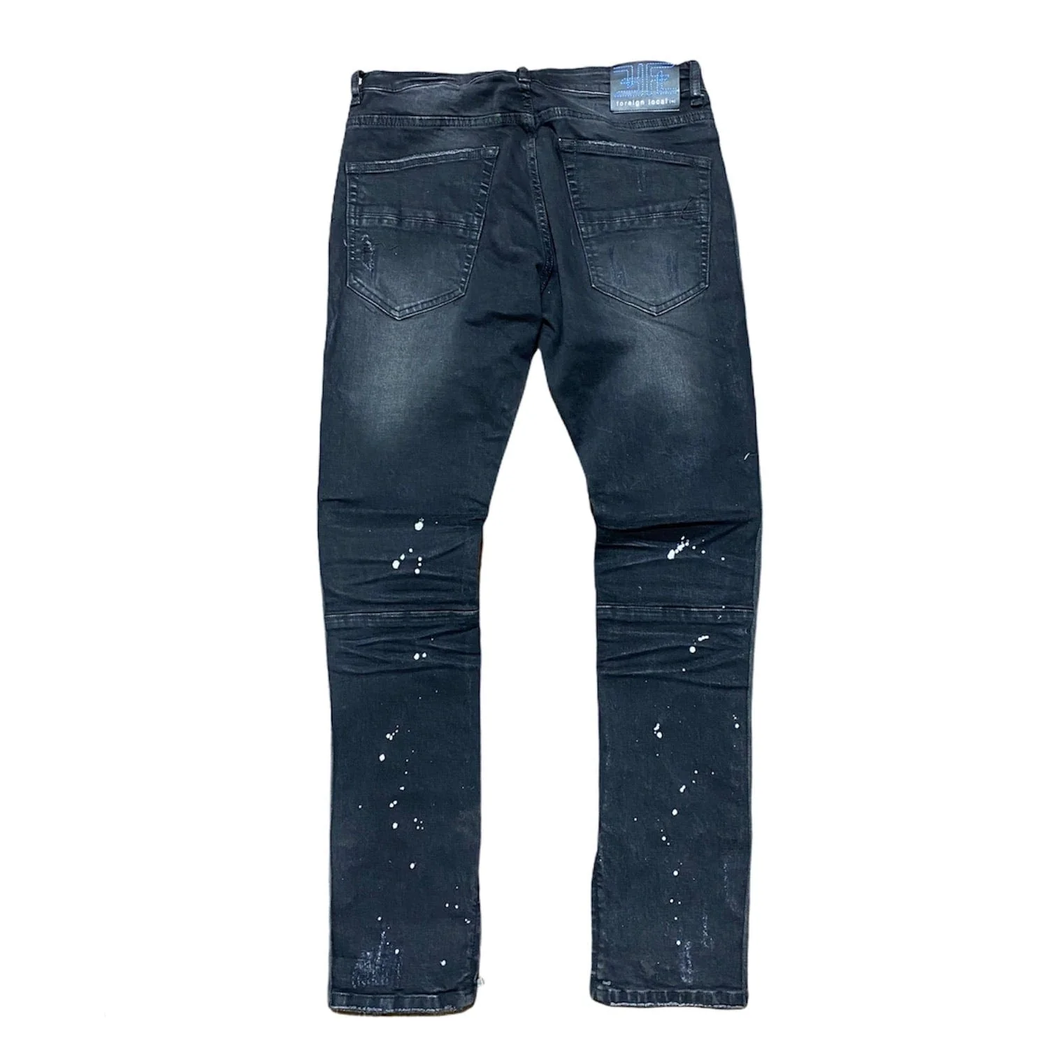 Foreign Local Red Striped Splattered Jeans (Black) FL-09701 - Image 2