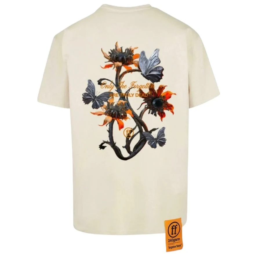 Forgotten Faces Butterfly Flowers Tee (Sand) - Image 2