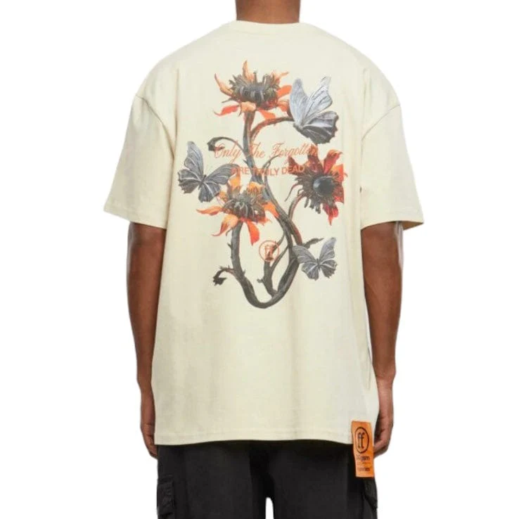 Forgotten Faces Butterfly Flowers Tee (Sand) - Image 4