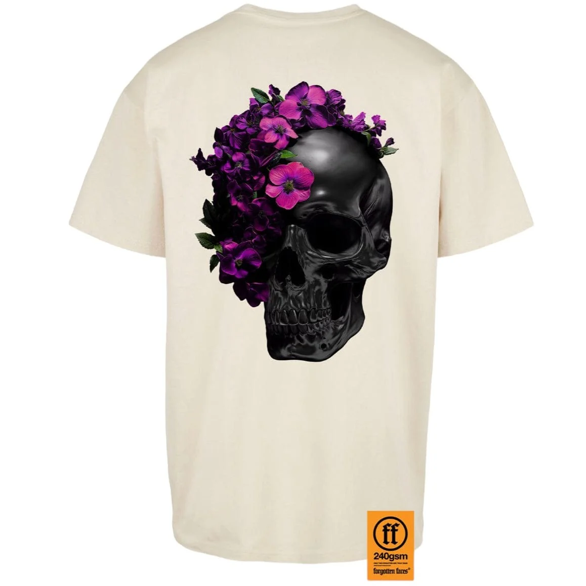 Forgotten Faces Flowered Skull Tee (Sand) - Image 2