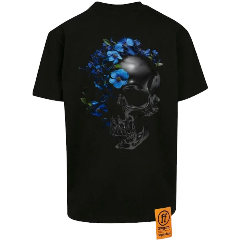 Forgotten Faces Flowered Skull Tee (Black) - Image 2