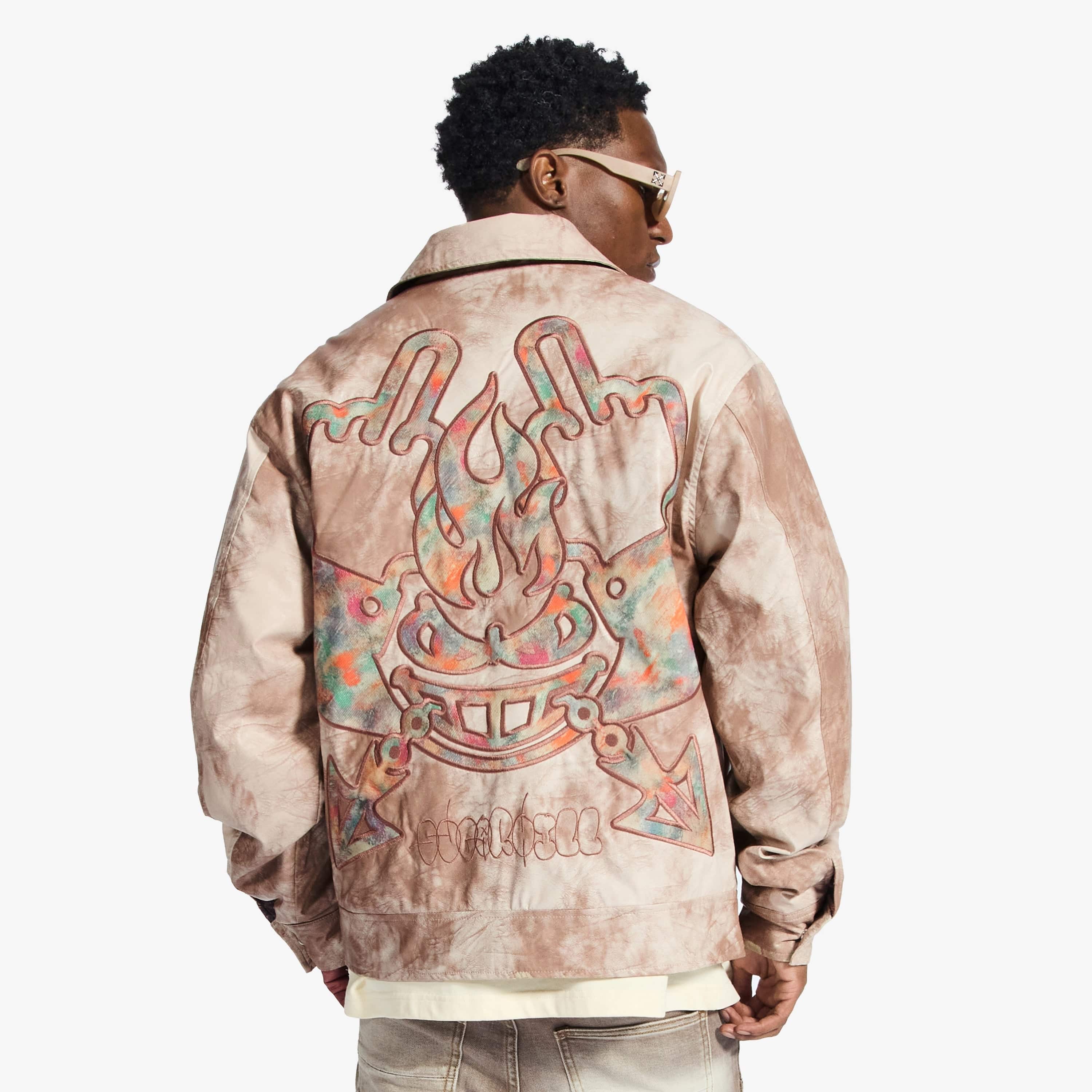 "Franz" Leather Jacket (cracked beige) - Image 2