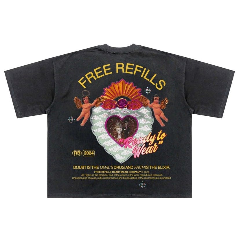 Free Refills Sacred Tee (Black Wash) FR-F25-012 - Image 2