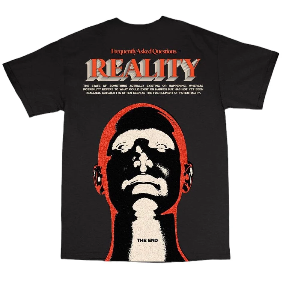 Frequently Asked Questions Reality T Shirt (Black) 24-407BP - Image 2