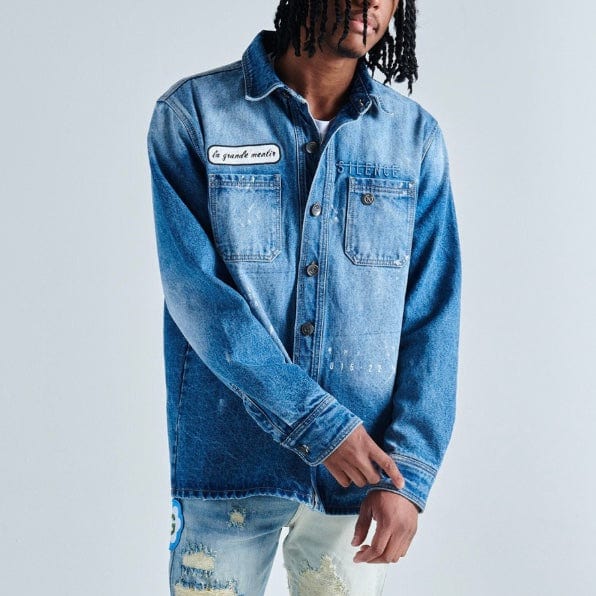 Gala Mentirosa Button Up Denim Jacket (Medium Blue) G-SPR-23-001 - Image 2