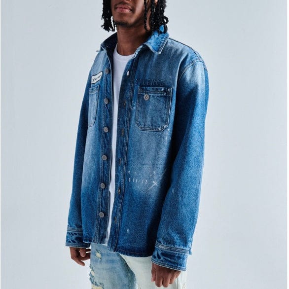 Gala Mentirosa Button Up Denim Jacket (Medium Blue) G-SPR-23-001 - Image 3