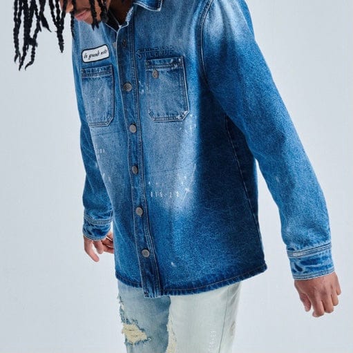 Gala Mentirosa Button Up Denim Jacket (Medium Blue) G-SPR-23-001 - Image 6