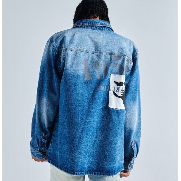 Gala Mentirosa Button Up Denim Jacket (Medium Blue) G-SPR-23-001 - Image 7