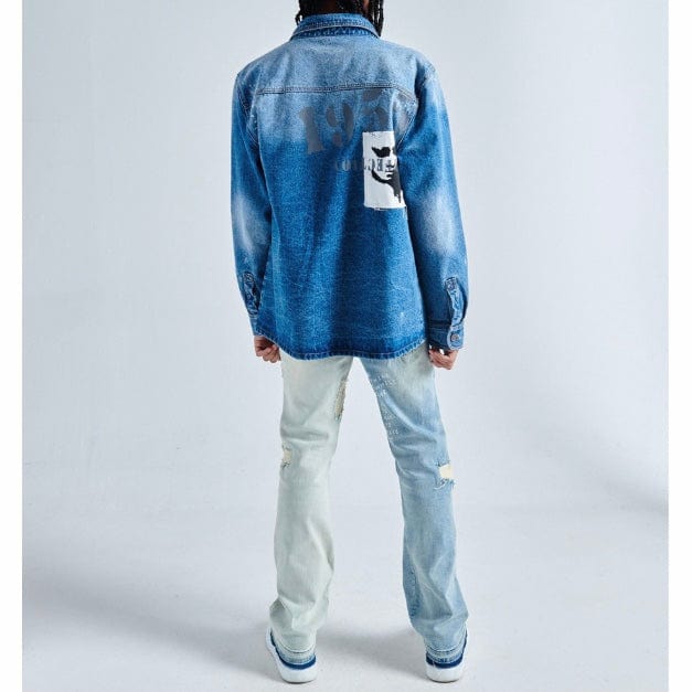 Gala Mentirosa Button Up Denim Jacket (Medium Blue) G-SPR-23-001 - Image 9