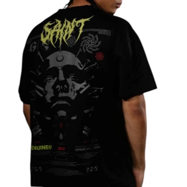Genuine Saint T Shirt (Black) GN6218-BLK - Image 2