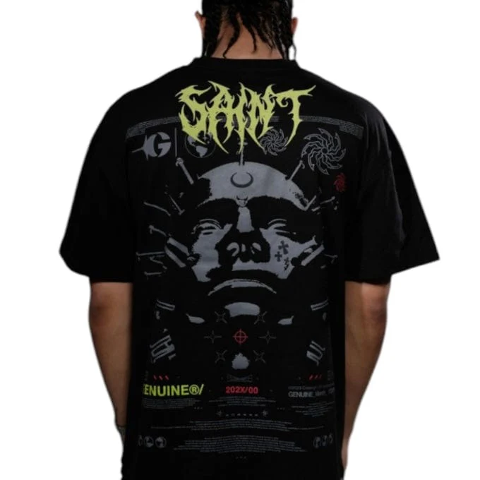 Genuine Saint T Shirt (Black) GN6218-BLK - Image 3