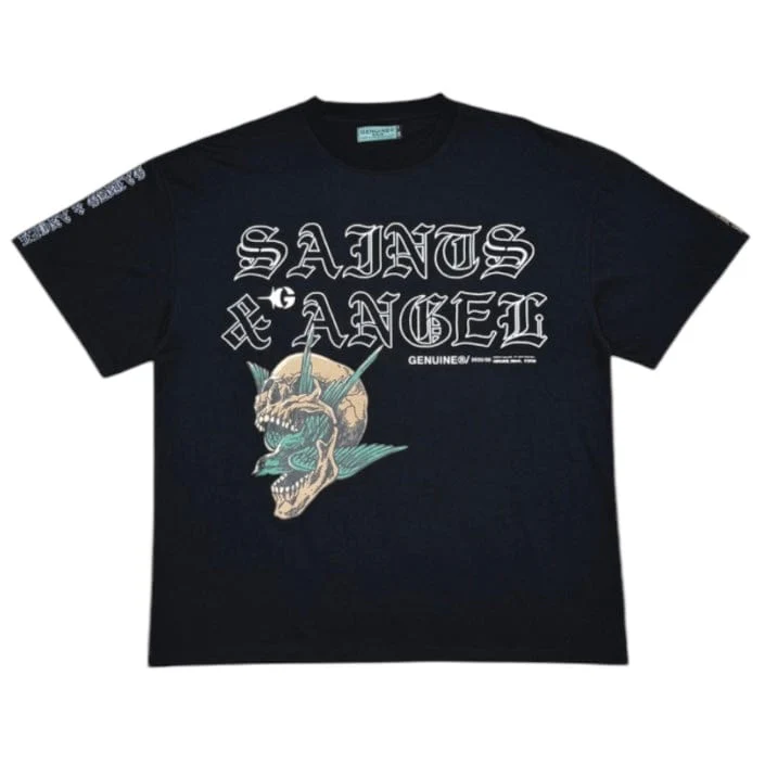 Genuine Saints & Angels T Shirt (Black) GN6189-BLK - Image 4