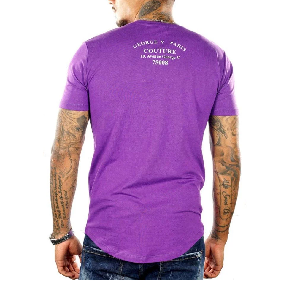 George V Cuff Cash Rhinestone Tee (Purple) GV-2061 - Image 3