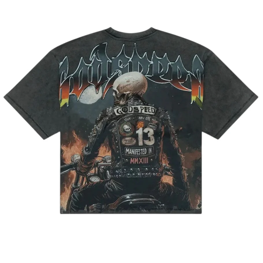 Godspeed Biker Nation Tee (Grey Wash) - Image 2