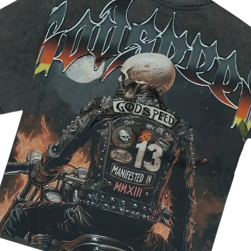 Godspeed Biker Nation Tee (Grey Wash) - Image 3
