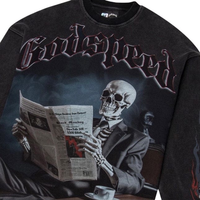 Godspeed Black Monday Thermal LS T-Shirt (Grey Wash) - Image 3