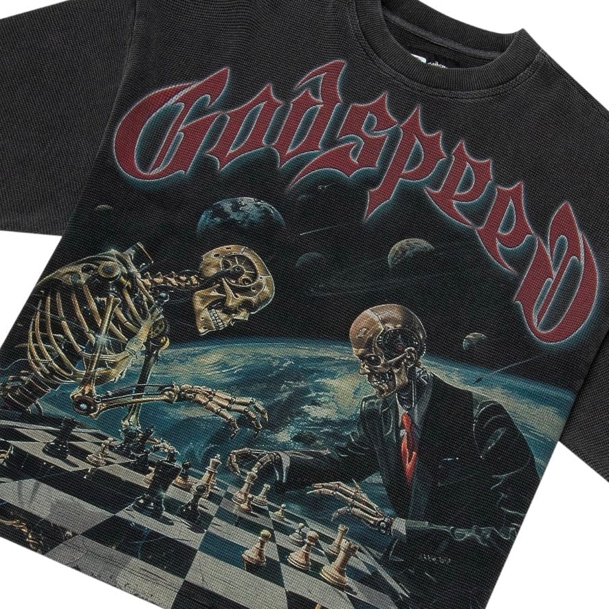 Godspeed Checkmate Thermal T Shirt (Gray Wash) - Image 3