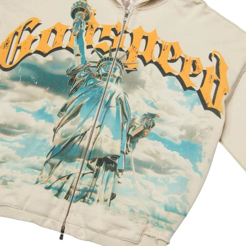 Godspeed Chrome Liberty Zip Hoodie V2 (Bone) - Image 3