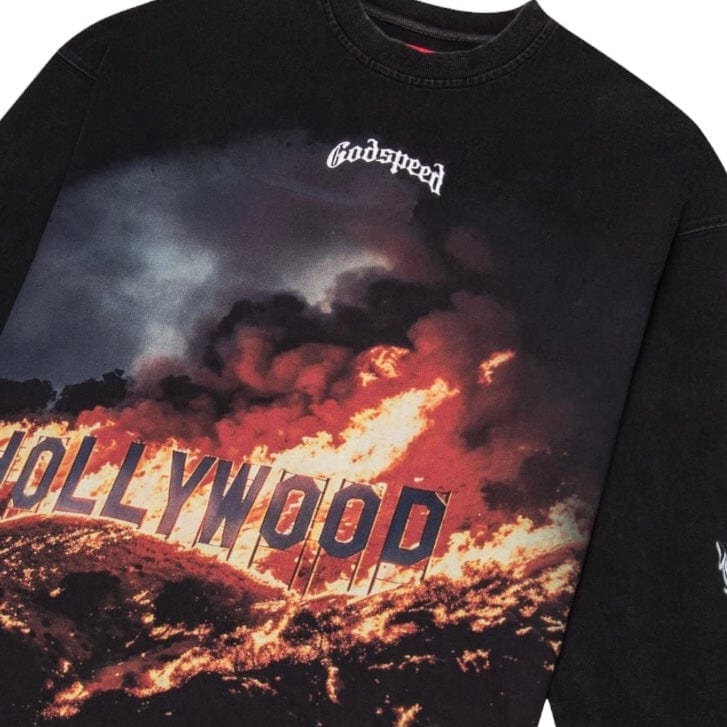 Godspeed Hollywood Inferno LS T-Shirt (Black Wash) - Image 3