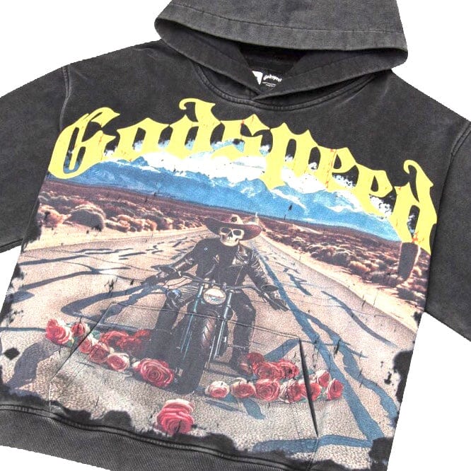 Godspeed Long Lonely Road Hoodie (Grey Wash) - Image 3