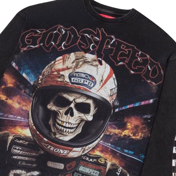 Godspeed Racer Goldie LS T-Shirt (Black Wash) - Image 3