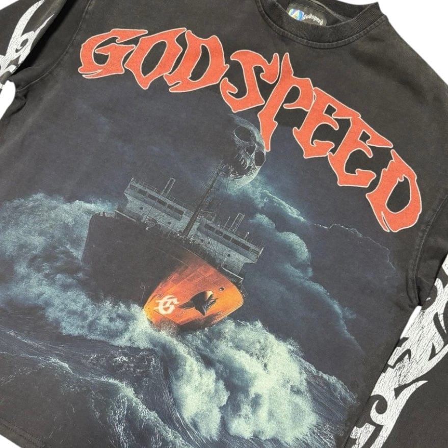 Godspeed Sea Sick LS T Shirt (Black Wash) - Image 3