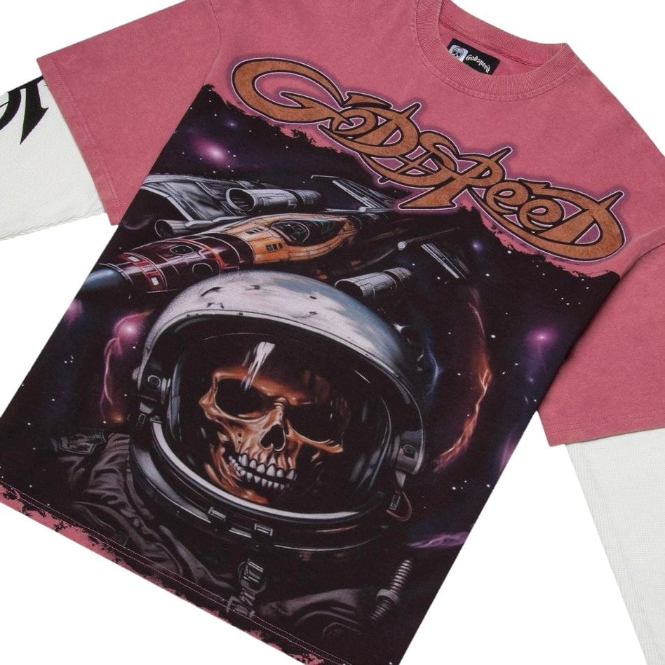 Godspeed Space Traveler Layered LS T Shirt (Pink) - Image 3