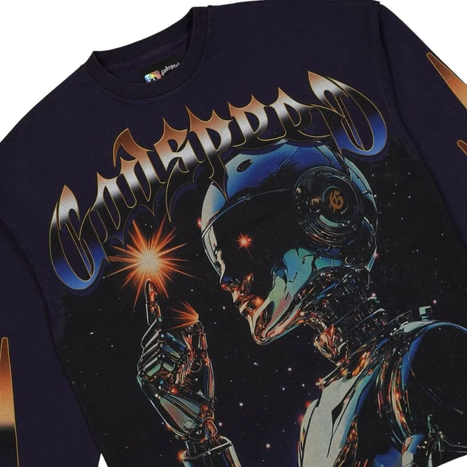 Godspeed Sputnik LS T Shirt (Navy) - Image 3