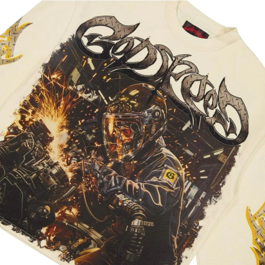Godspeed Steel Sharpens Steel LS T Shirt (Bone) - Image 3