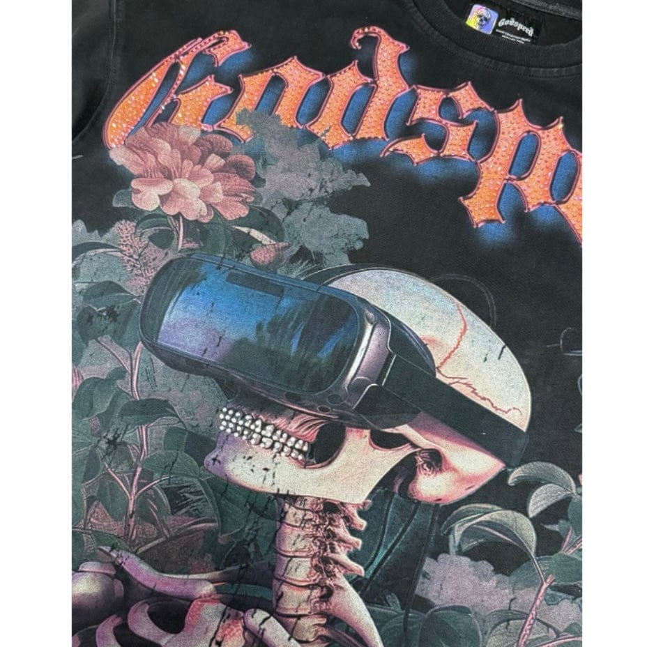 Godspeed Vision Flowers VVS LS T Shirt (Black Wash) - Image 3