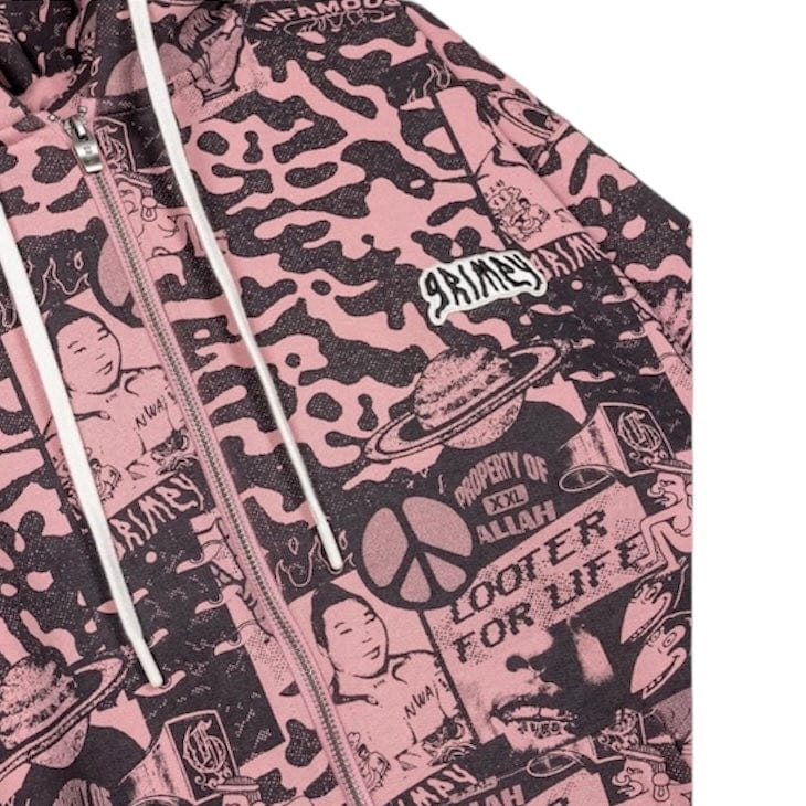 GRMY Peace Within All Over Print Regular Zip Hoodie (Lilac) GCH623 - Image 3