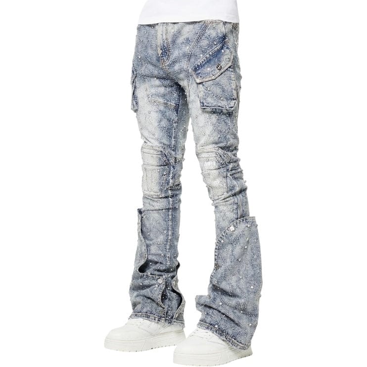 Guapi Coffin Arc Embellished Denim (Aqua Blue) - Image 2