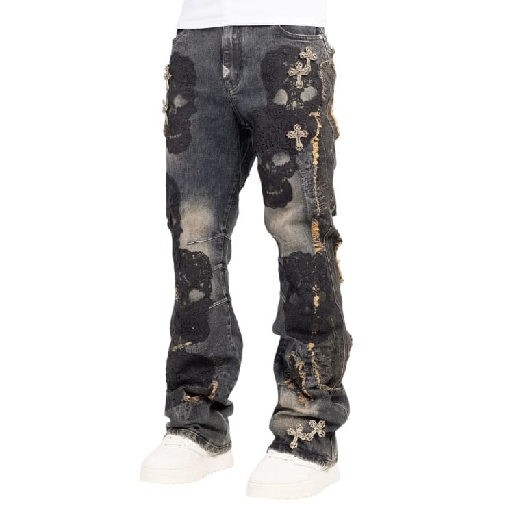 Guapi Sacred Skull Denim (Black Wash) 820SSD28 - Image 3
