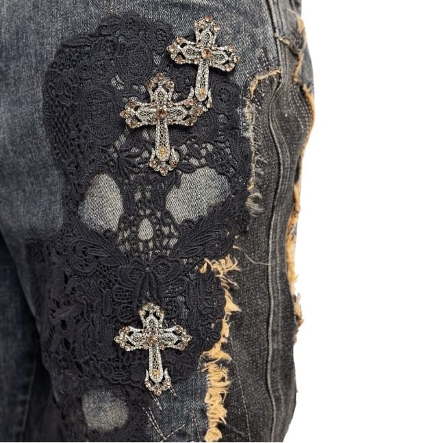 Guapi Sacred Skull Denim (Black Wash) 820SSD28 - Image 6