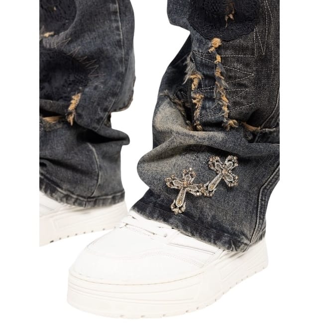 Guapi Sacred Skull Denim (Black Wash) 820SSD28 - Image 7