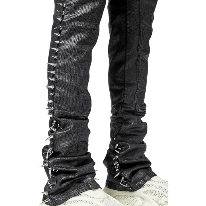 Guapi Spikes W/ Chain Denim (Obsidian Black) - Image 6