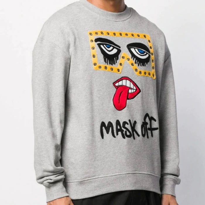 Haculla Mask Off Crewneck (Heather Grey) - HA08AI-K42 - Image 2