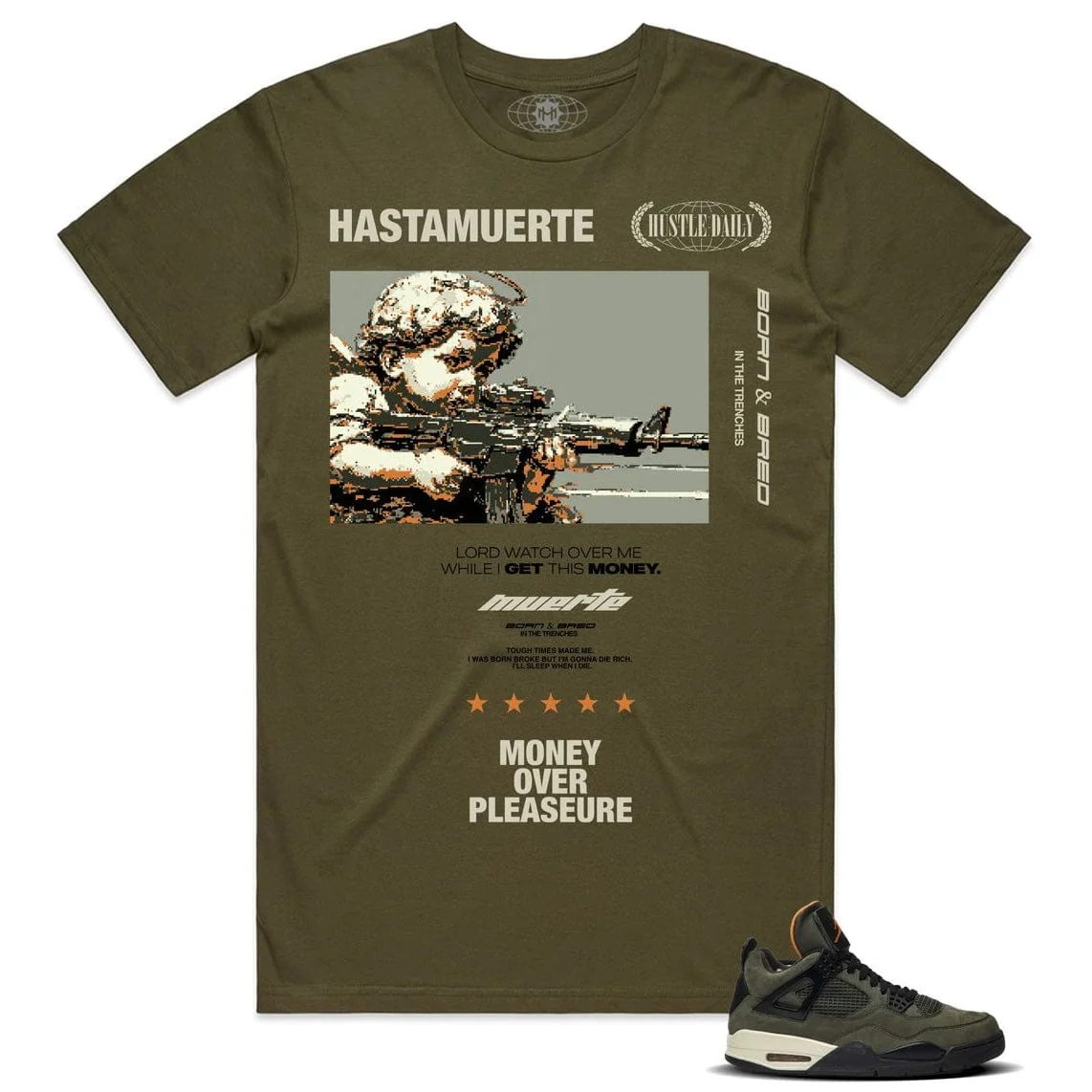 Hasta Muerte 1 Shot Mop Tee (Army)