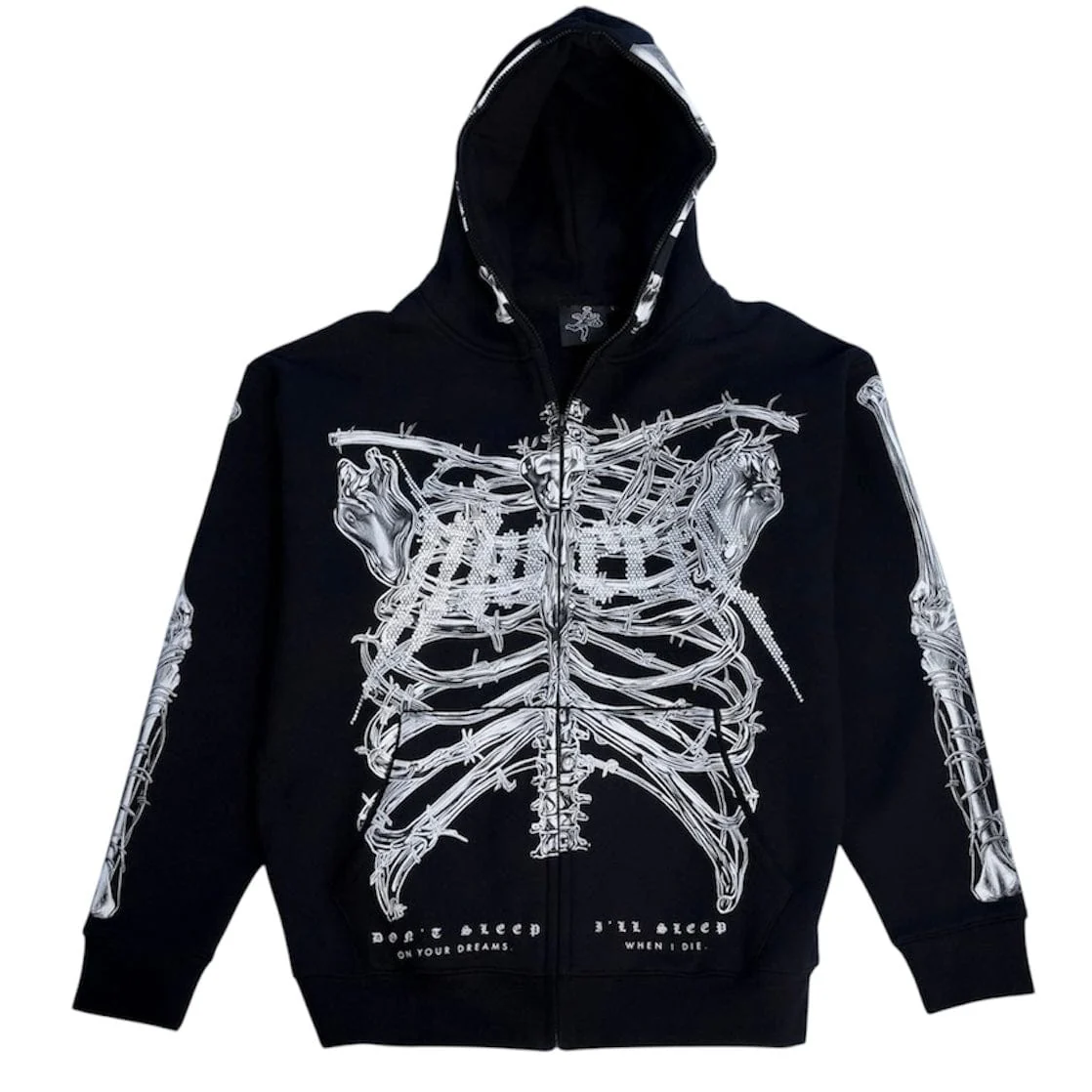 Hasta Muerte T2 Skull Zip Hoodie (Black)