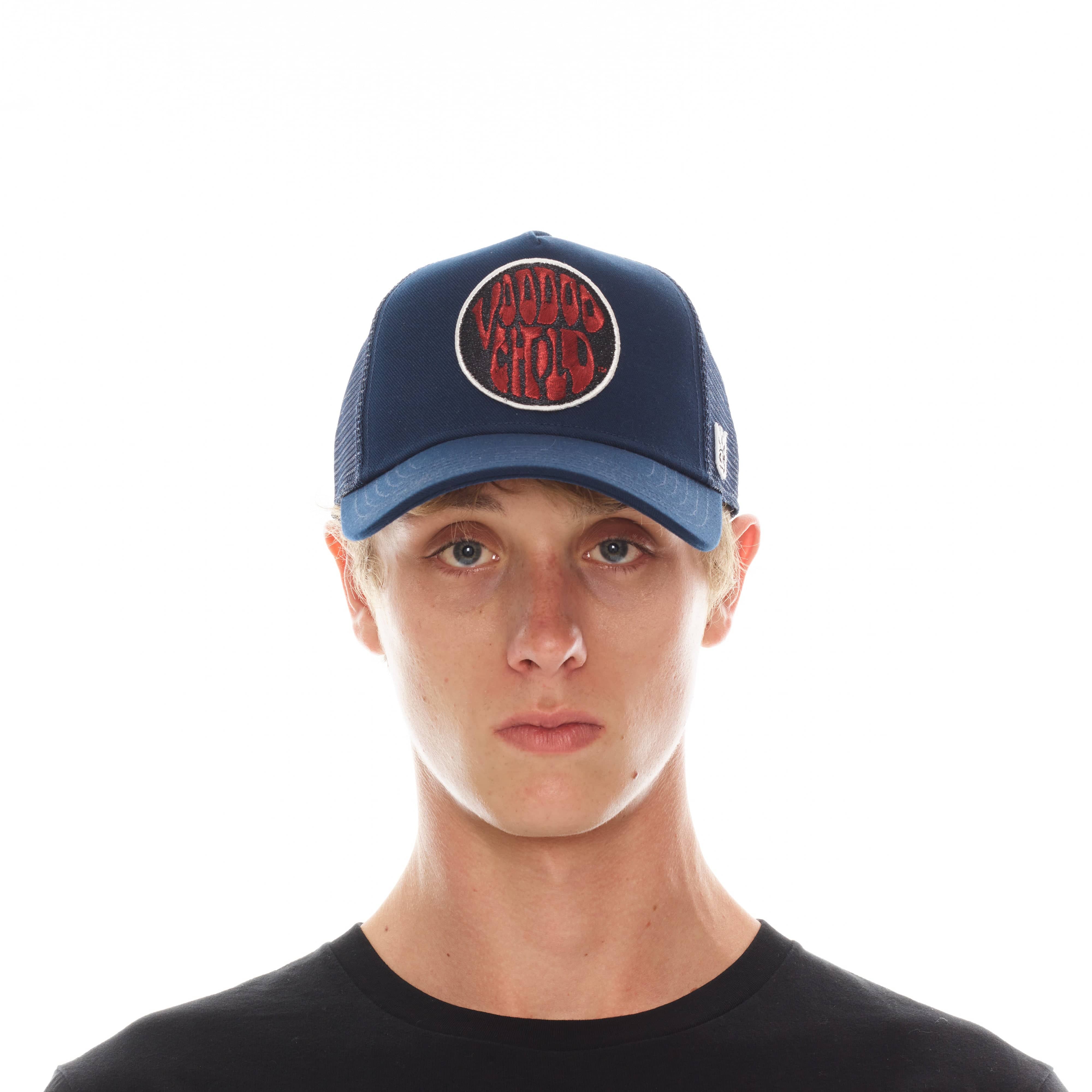 HENDRIX MESH BACK TRUCKER CURVED VISOR IN NAVY