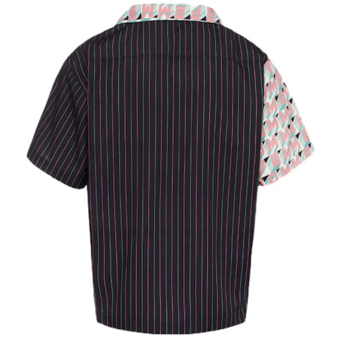 Homme Femme Hologram Striped Shirt (Black/Green) SPRING23118-2 - Image 2